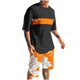 thumbnail image 1 of Mangas de Mano para Hombres, Impresión Hawaiana Suelta Casual, Pantalones Cortos Deportivos de Cintura Elástica Y Set de Blusa, 1 of 5