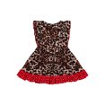 thumbnail image 2 of Sunloudy Baby Leopard Heart Pattern Fly Sleeve Round Neck Ruffle Princess Dress, 2 of 5