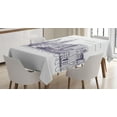 thumbnail image 1 of Ambesonne Panorama Tablecloth Rectangular Table Cover, Sketchy NYC Island, 60"x84", Purple White, 1 of 3