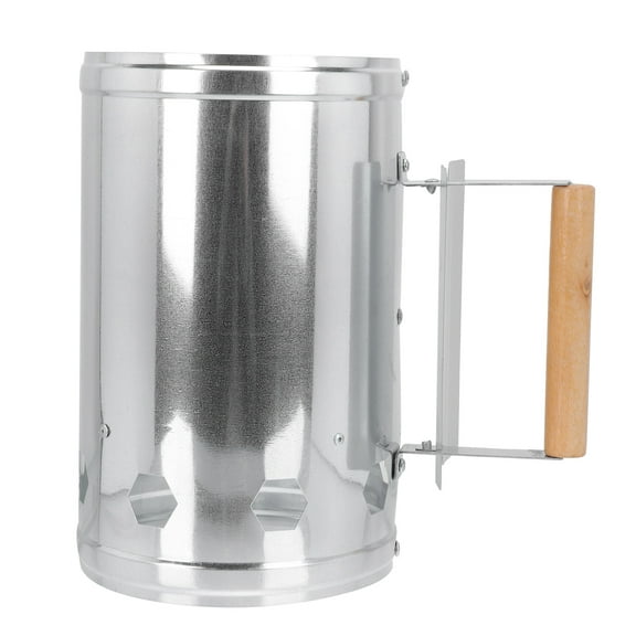 FOLOYORI Chimney Fire Starter Charcoal Chimney Starter Silver 1Pack 11x6in