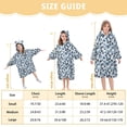 thumbnail image 3 of Cool Toned Modern Pattern ﻿Wearable Blankets Hoodie Oversize Sherpa Wearable Soft Blanket Warm Cozy 3-14 Age, 3 of 7