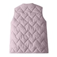 thumbnail image 5 of Women's Lightweight Padded Sleeveless Vest Solid Basic Layering Quilted Gilet Loose Fit Fall Winter Casual Warm Waistcoat with Pocket Purple, 5 of 5