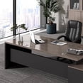 thumbnail image 3 of Black Corner Office Desk Executive Luxury Modern Organization Computer Desks Modern Height Escritorio Gaming Desk Decorations My Lux Decor Round, 3 of 27