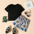 thumbnail image 2 of PatPat Toddler Boy Clothes Girls Outfit Sets Kids Playful Dinosaur Print Tee & Stripe Shorts Set,Sizes 18M-6Y,2-Piece, 2 of 6
