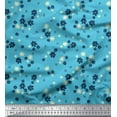thumbnail image 1 of Soimoi Bleu Poly Georgette Tissu Imprimé Floral Artistique par Yard 42 Pouces de Large, 1 of 3