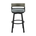 thumbnail image 2 of Armen Living Encinitas Outdoor Patio Swivel Bar Stool in Aluminum and Wicker with Grey Cushions, 2 of 12