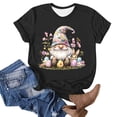thumbnail image 4 of VBTAPA Novelty Graphic Tees for Women Happy Easter Bunny Print T-Shirt Cute Leopard Rabbit Tee Tops Lightning Sales Today Black XXL, 4 of 5