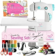 Mini Sewing Machine for Beginners with Sewing Kit, 48 PC Dual Speed Portable Sewing Machine, Travel Small Sewing Machine Kit, Kids Sewing Machine Ages 8-12 with Sewing Book & More