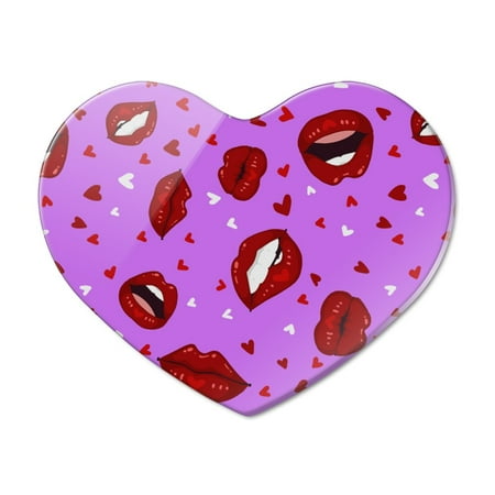 

Luscious Red Lips Kiss Pattern Set Heart Acrylic Fridge Refrigerator Magnet