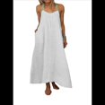 thumbnail image 1 of Vestido de Algodón de Verano para Mujer, Estilo Bohemio, Informal, con Tirantes Finos Ajustables, Espalda Descubierta y Volantes, Corte Holgado y Fluido. 4XL, 1 of 7