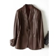 thumbnail image 3 of Chaqueta de cuero genuino para mujer, chaqueta de primavera y otoño de 2024, nueva moda, abrigo de piel de oveja natural de manga larga con un solo botón, 3 of 5