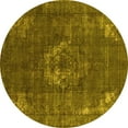 thumbnail image 1 of Ahgly Company Indoor Round Persian Yellow Bohemian Area Rugs, 6' Round, 1 of 4