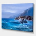 thumbnail image 3 of Designart ' Sunrise Glow On Sea Wave Paints On A Canvas ' Nautical & Coastal Canvas Wall Art Print, 3 of 3