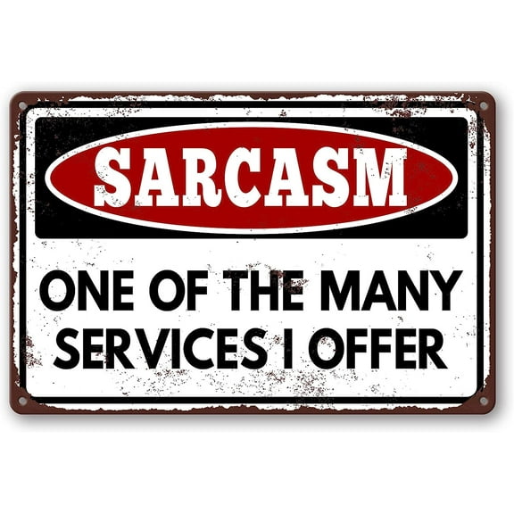 Funny Sarcastic Metal Tin Sign Wall Decor Man Cave Bar Garage Sarcasm One of The Many Services I Offer Sign