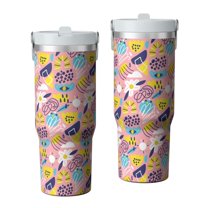 Modern 30oz Handheld Travel Tumbler with Handle – Double Wall Stainless Steel Insulated Cup, Flip Straw Lid, Leak-Proof & BPA-Free for Hot and Cold Drinks – Durable Coffee & Juice Mug White