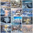 thumbnail image 2 of GATYZTORY-Cuadro de pintura de diamante redondo y cuadrado para niños y adultos, mosaico de punto de cruz, casa de nieve, regalo para el hogar, 2 of 4