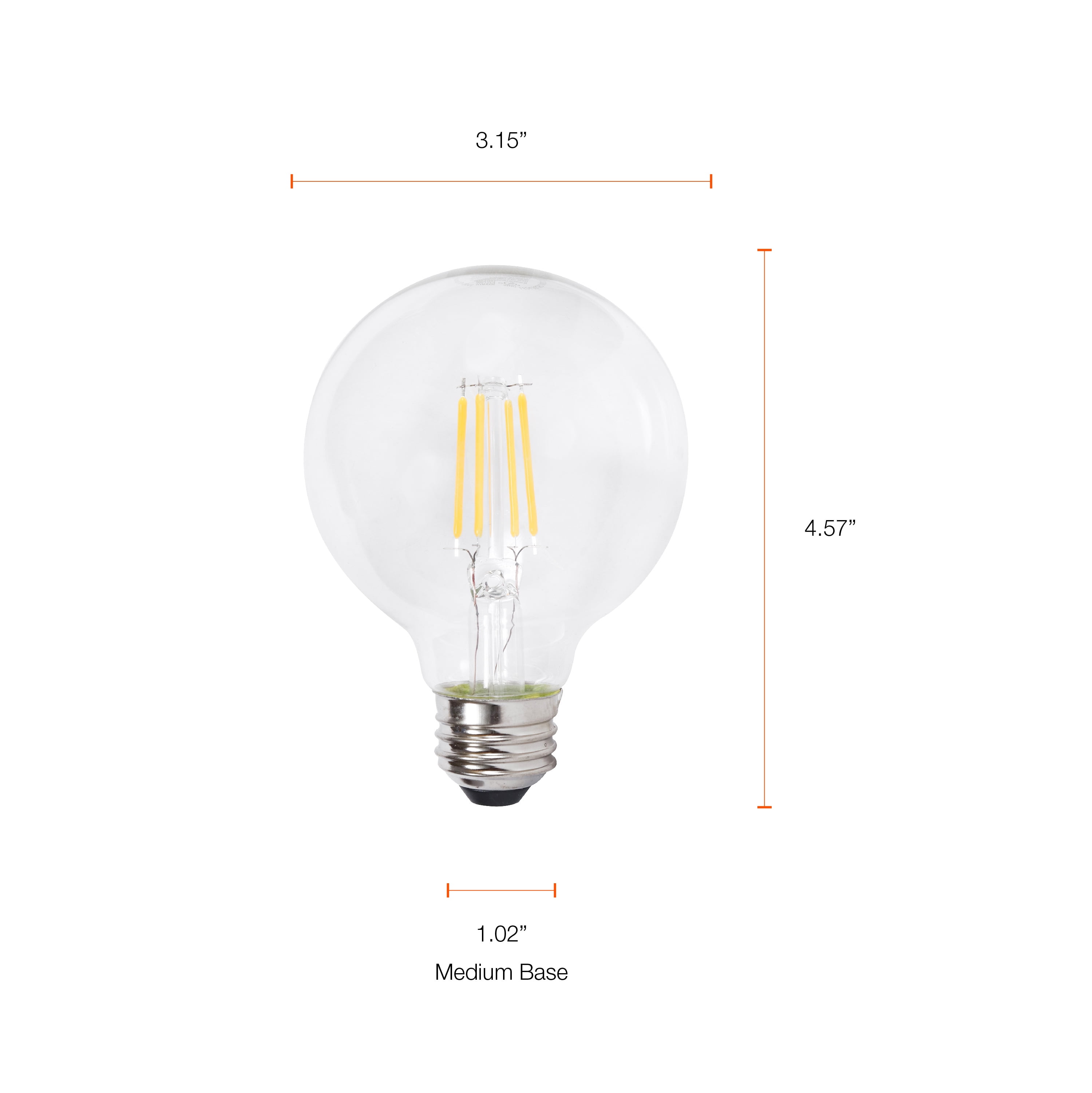 Sylvania LED Reduced Eye Strain Globe Light Bulb, 40W, Dim, Clear, Daylight, 6 Pack