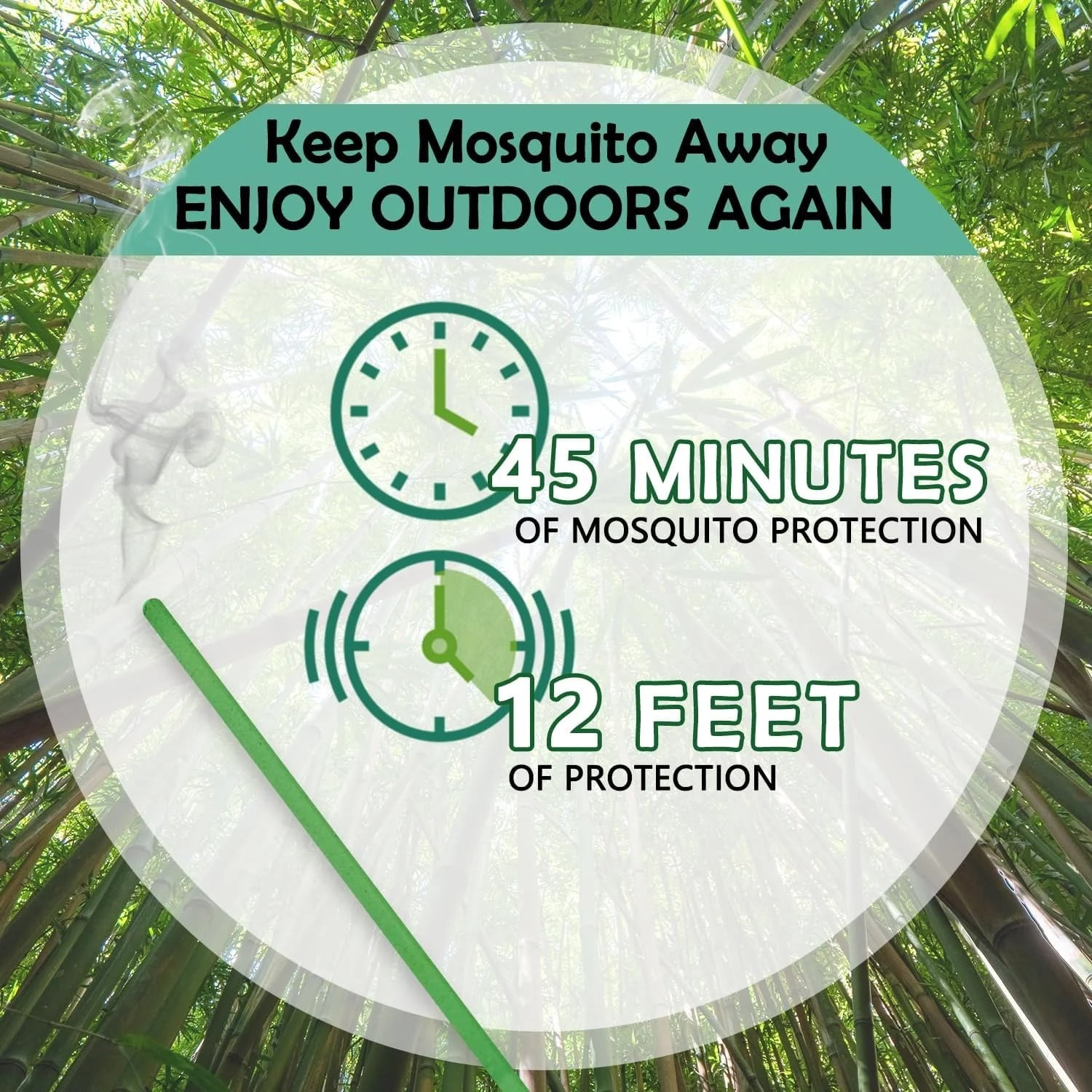 Plant Based Outdoor Mosquito Repellent Incense Sticks, 3.3oz, 60 Pieces Box