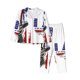 thumbnail image 1 of Fotbe Patriotic Skull Art Conjunto de Pijama de Manga Larga para Mujer con Estampado, Ropa de Dormir de 2 Piezas, Conjunto de Casa Suave y Cómodo con Bolsillos-XX-Large, 1 of 7