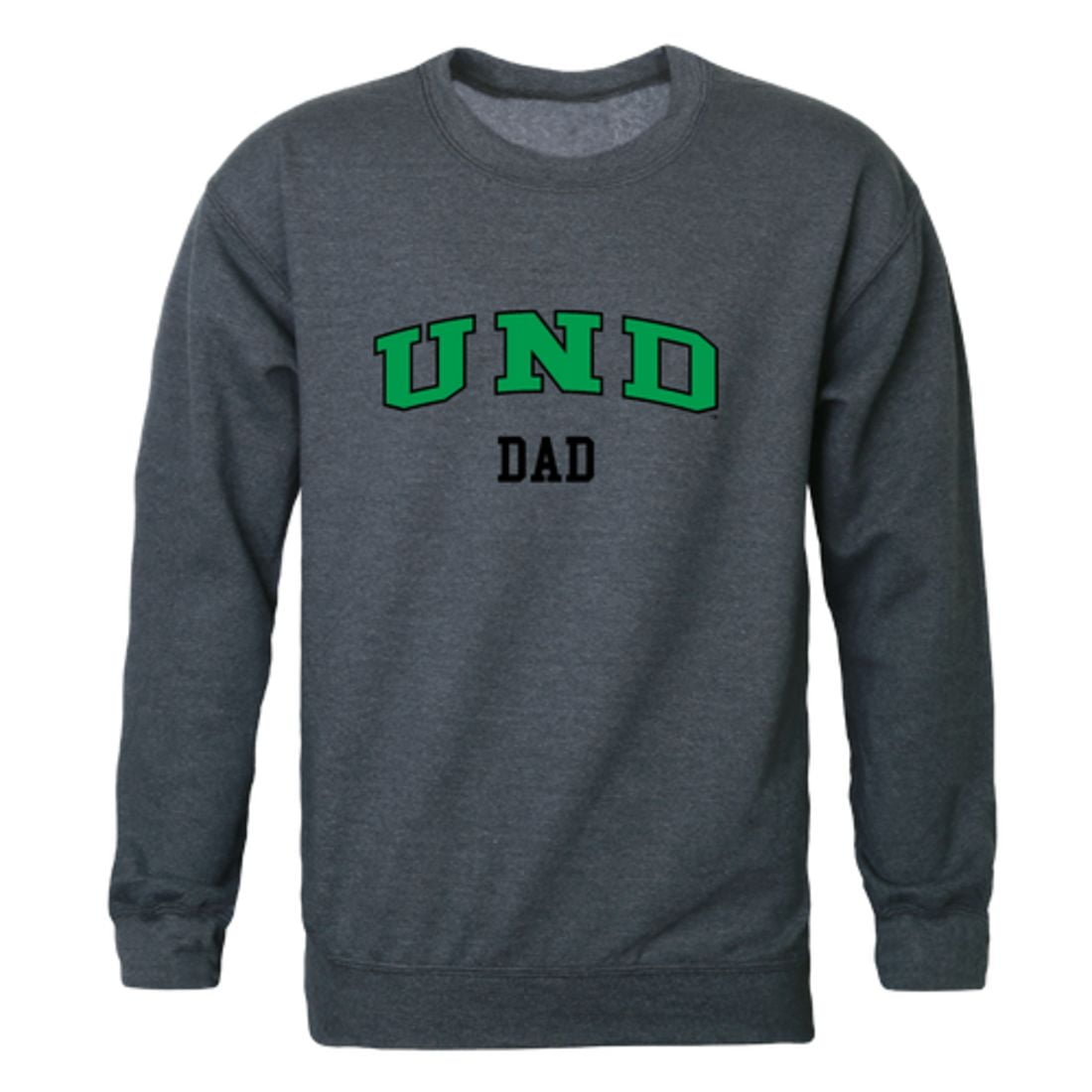 W Republic und University of North Dakota Fighting Hawks Dad Fleece Crewneck Pullover Sweatshirt Heather Charcoal Medium, Men's, Gray