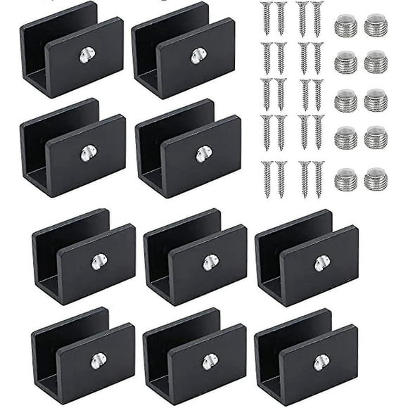 10 Pieces Adjustable Glass Shelf Bracket Clamp Glass Railing Clamp Bracket, For 8-10mm Thick Glass