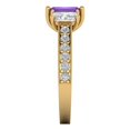 thumbnail image 3 of 1.88 ctw 3 Stone Anniversary Ring for Women | Emerald Cut Natural Amethyst | Hyperallergenic Solid 18K Yellow Gold, 3 of 5