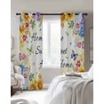 thumbnail image 2 of Spring Wildflowers Blackout Curtains for Bedroom, Thermal Insulated Drapes, Watercolor Tulip Floral Leaf Plant Yellow Black Out Curtains 63 Inch Long Room Darkening Kitchen Curtains 42"x63" 2 Panels, 2 of 8