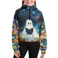 thumbnail image 5 of Chririnla Ghost Book Galaxy Flowers Half Zip Sweatshirt with Pocket Loose Top Girls Hoodies Sportswear for Daily Use Size 13-14, 5 of 7