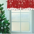 thumbnail image 5 of Christmas Valance for Windows,Winter Snowflakes Merry Christmas Ball Ornaments Xmas Snowflake Sparkle Red Window Treatments 1 Panel Short Curtains for Kitchen Windows Bathroom Bedroom,54 x 18 Inch, 5 of 5