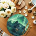 thumbnail image 2 of Round Placemats Aurora 15 inch Set of 2 Table Mats for Dining Table Iceland Winter Nature Landscape Heat Resistant Non-Slip Kitchen & Home Decorative Place Mat Set, 2 of 8