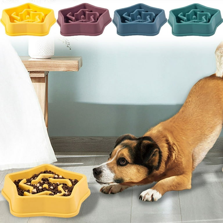 Dog Slow Feeder Bowl, Slow Eating Dog Bowl for Medium Large Dogs,Pet Fun  Puzzle Slow Feed Non Slip Interactive Bloat Stop Dog Food Bowl