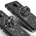 thumbnail image 4 of For StraightTalk Samsung Galaxy J7 Crown (S767VL) Case,Cute Glitter Bling Diamond Bumper Ring Stand Phone Case Sparkly Clear Kickstand Case Girls Women - Black, 4 of 5