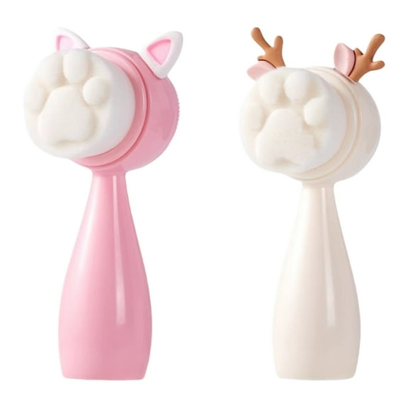 Double Side Face Brush Stand Vertical Face Wash Brush 2 in 1 Silicone Face Cleansing Brush Manual Face Brush