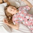 thumbnail image 4 of Balery Cute Pink Snowman Cat Conjunto de Pijama Infantil de Manga Corta con Estampado – Ropa de Dormir de Algodón Suave-Medium, 4 of 5