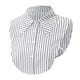 thumbnail image 1 of Media camisa falsa con cuello de blusa para mujer a rayas blancas, 1 of 2