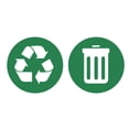 thumbnail image 1 of 2Pcs Square Green PVC Stickers for Trash Can Recycling with Simple Design 10.6x10.6in, 1 of 8