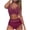 Wine, variant on Qiopertar Women's Swimsuit Bikini Set Push Up Padded Swimwear Solid Color Two Piece Bathing Suit Retro High Cut Beach Vacation Pool Party, Wine S