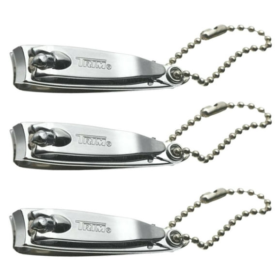 (3) Trim Fingernail Clippers Professional Stainless Steel Sharp Cutter Nail File