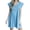 Light blue, variant on Summer Cap Sleeve Women Casual Tie V Neck Loose Denim Mini Dress