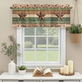 thumbnail image 3 of Wood Grain Valances for Windows, Rod Pocket Kitchen Valance Curtains - Soft & Washable Small Window Treatment for Living Room, Bathroom, Green Farmhouses Barn Star Berry 54x18inch, 1 Panel, 3 of 9