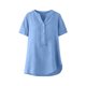 thumbnail image 2 of TaTaai Summer V Neck Casual Top, Women's Half Button Open Front Design, Linen Inspired Short Sleeve Solid Color Shirt Gift, 2 of 9