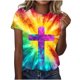 thumbnail image 2 of Xuyuer Easter Shirts for Women Round Neck Short Sleeve Easter Casual T-shirt Cross Print Graphic Tops Christian T-Shirt Causal Jesus Christian Graphic Short Sleeve T-Shirt, 2 of 5