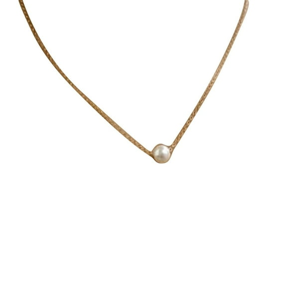 SIfdSeng Women Simple Imitate Pearl Bib Choker Statement Collar Necklace Gold