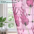 thumbnail image 4 of 2 Panels Set Blackout Curtains Thermal Insulated Sun Protection Room Darkening Drapes for Bedroom Pink Flames Pattern, 4 of 7