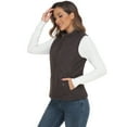 thumbnail image 2 of LK women's vest - Stand Collar Lightweight Padded Gilet for Women (Brown-L), 2 of 8