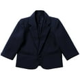 thumbnail image 3 of Alvivi Boys Tuxedo Suit Kids 5Pcs Formal Outfit Blazer & Dress Shirt & Vest & Pants & Bow Tie Navy Blue 12, 3 of 7
