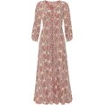 thumbnail image 2 of Floral Button Down Ruched Sleeve Midaxi Dress - Casual Chic, 2 of 4