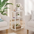 thumbnail image 5 of LELELINKY 3-Tier Narrow Side Table with Charging Station, Wood Nightstand with USB Ports for Small Spaces, Grey, 5 of 7