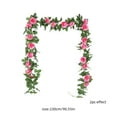 thumbnail image 2 of 230cm Rose Vine Decoration Set - 2 Pieces Hot Pink Artificial Flowers for Valentine's Day, Wall Hanging & Tabletop Display, Long Lasting Faux Floral Arrangements, 2 of 6