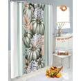 thumbnail image 6 of Thanksgiving Shower Curtains for Bathroom, Teal Pumpkin Floral Country Watercolor Waterproof Fabric Shower Curtain for Bathroom Bathtub Decoration, Machine Washable, 54x"78", 6 of 9